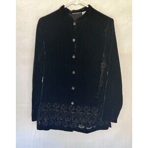 Unbranded Womens Medium‎ Black Velvet Burn Out